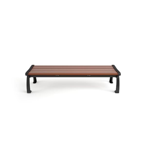 Brown 6' Heritage Backless Bench With Black Frame